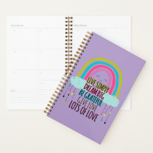 Live Simply Dream Big Be Grateful Give Love Planner