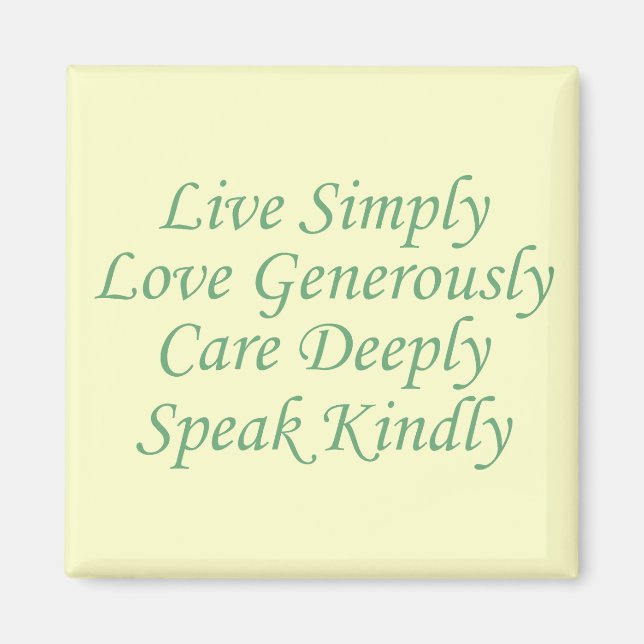 Live Simply green Magnet (Front)