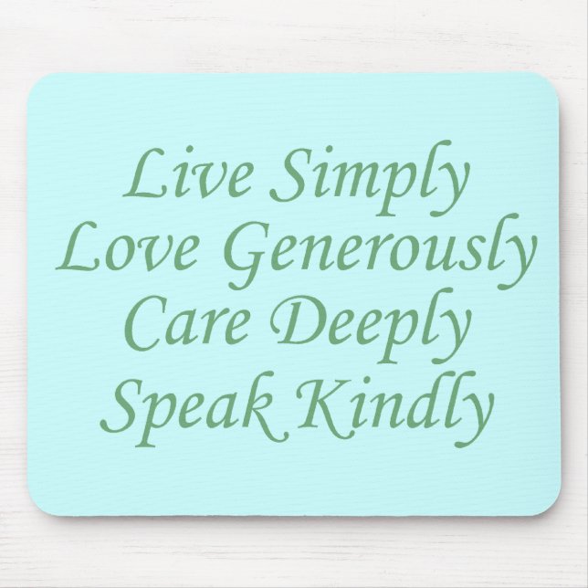 Live Simply green Mouse Pad (Front)