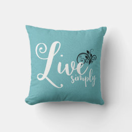 "Live Simply" Text Farmhouse Style Throw Pillow