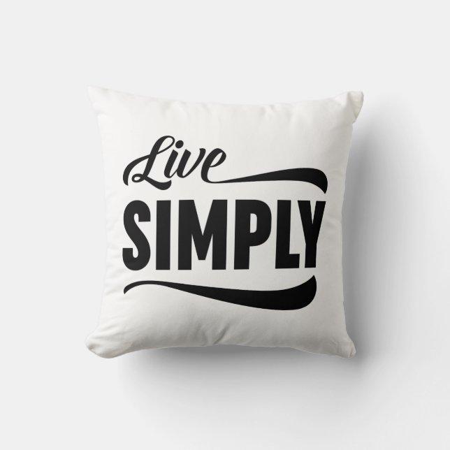 Live Simply Typography Cushion (Front)