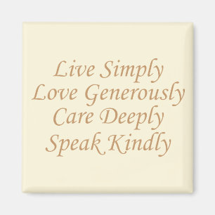 Live Simply yellow Magnet