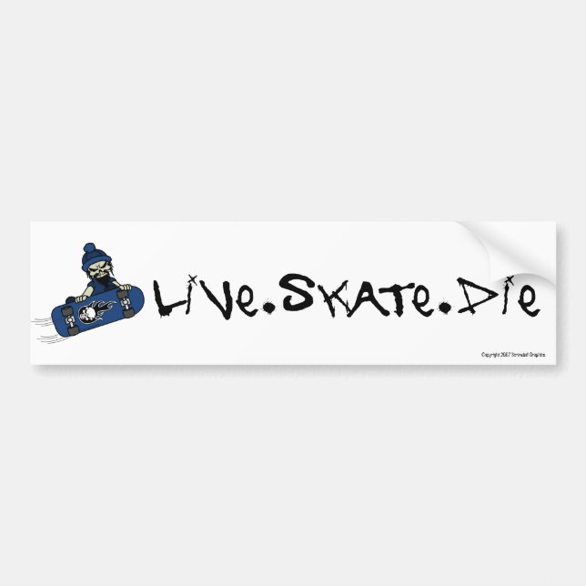 Live Skate Die Bumper Sticker (Front)