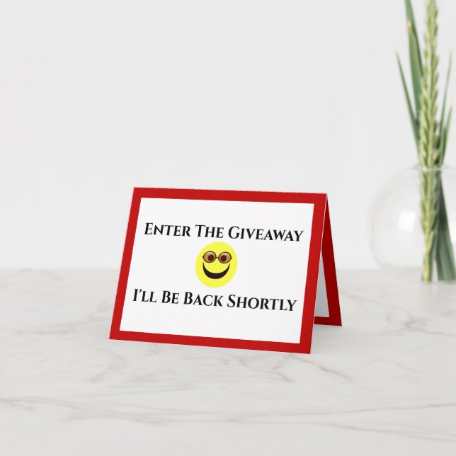 Live Streaming I'll Be Back Shortly Card (Front)