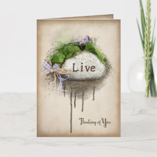 LIVE text carved in stone Card