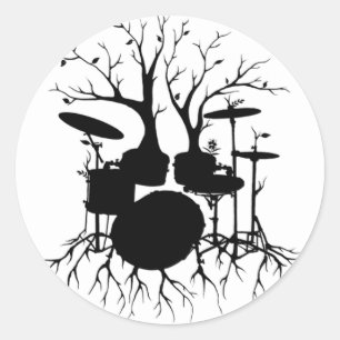 Live the Beat to the Tempo of Creation ~ drum set Classic Round Sticker
