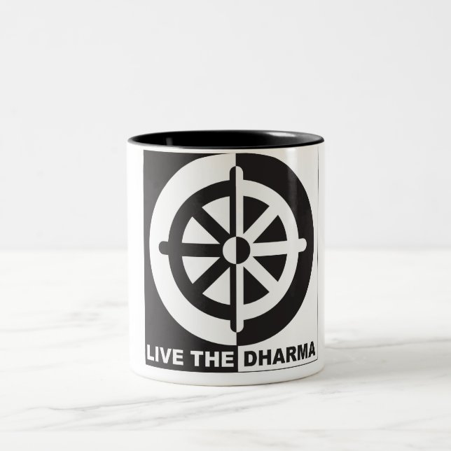 Live the Dharma Two-Tone Coffee Mug (Center)