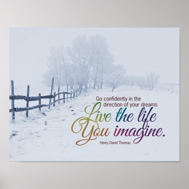 Live The Life You Imagine Motivational Quote Poster (Front)