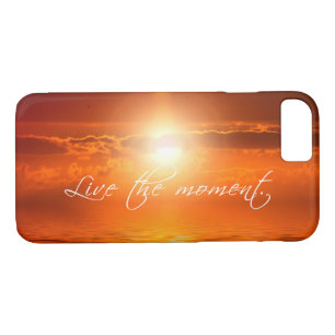 Live the Moment Inspirational Quote Ocean Sunset Case-Mate iPhone Case