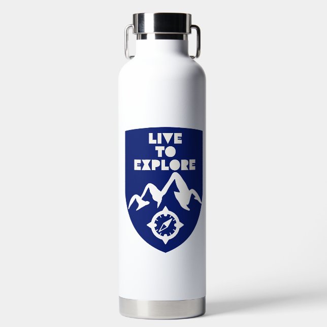 Live to Explore Outdoors Water Bottle (Front)