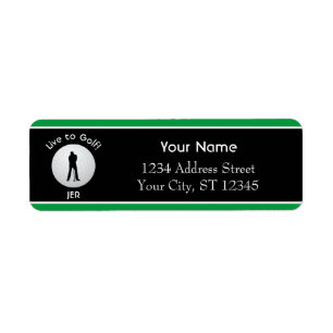 Live to Golf Male Silhouette Monogram Address