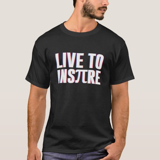 Live To Inspire  Vaporwave Glitch Mathematics Pi D T-Shirt (Front)
