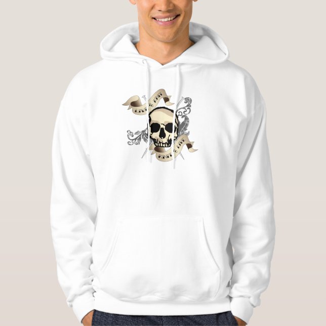Live to Knit light colour hooded sweatshirt (Front)
