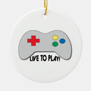 Live To Play Ceramic Tree Decoration