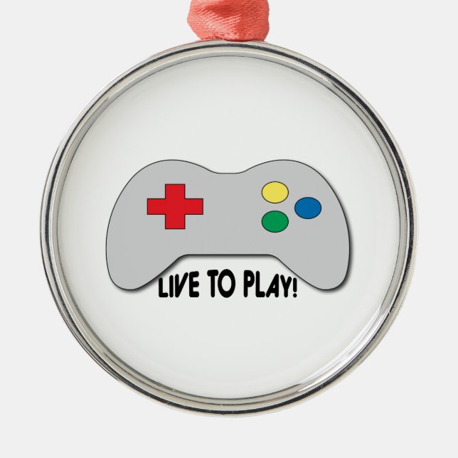 Live To Play Metal Tree Decoration (Front)