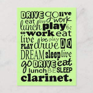 Live To Play The Clarinet Postcard