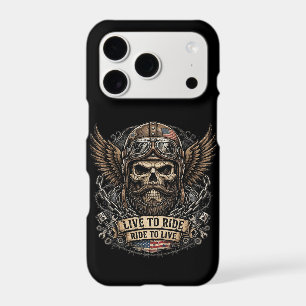 Live To Ride Bearded Skull Biker