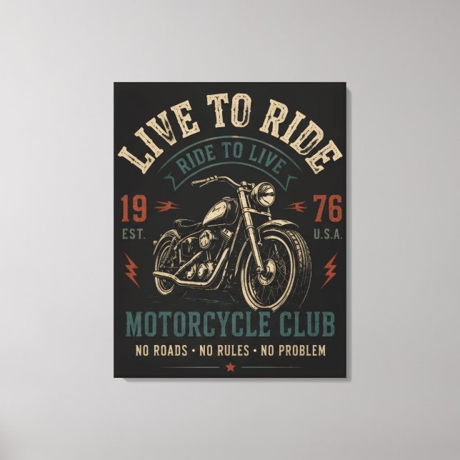 Live to ride canvas print (Front)