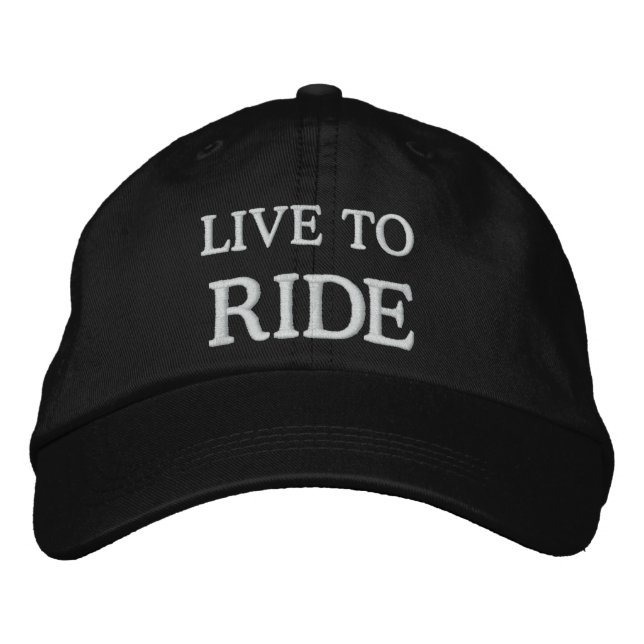 LIVE TO RIDE EMBROIDERED HAT (Front)