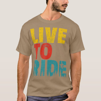 Live to Ride Large Vintage Retro Distressed Snowbo T-Shirt