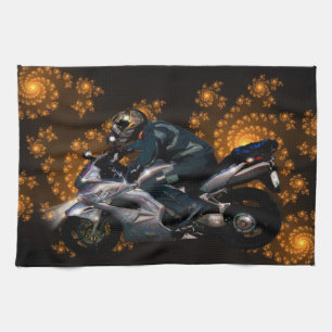 Live To Ride Motorbiker Tea Towel