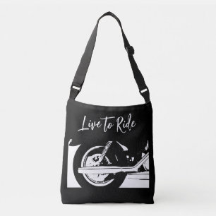 Live To Ride Motorcycle Wheel Crossbody Bag