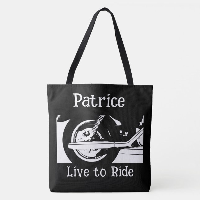 Live To Ride Motorcycle Wheel  Tote Bag (Front)