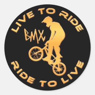 Live To Ride Ride To Live BMX Classic Round Sticker