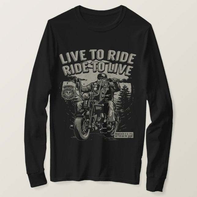 Live to Ride, Ride to Live Motorcycle T-Shirt (Design Front)