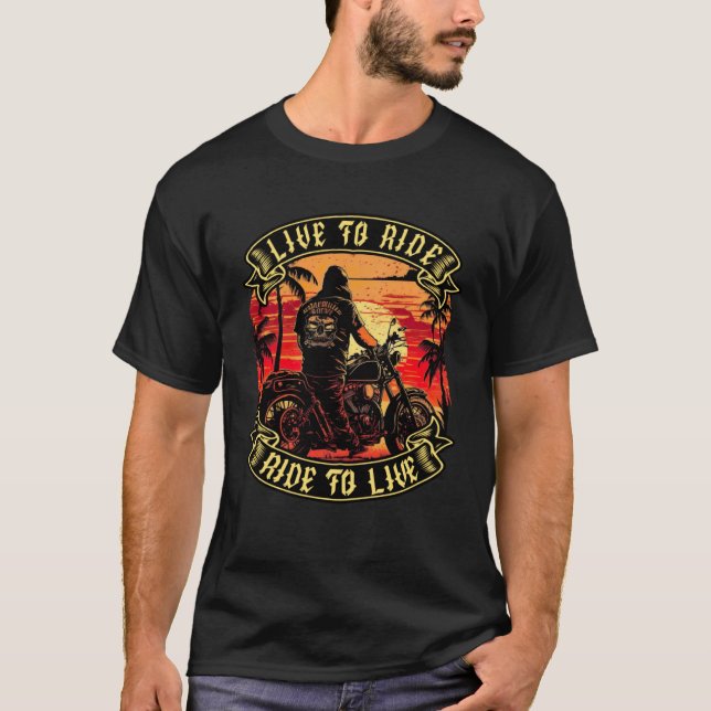 Live To Ride Ride To Live Motorcyclist Biker  1 T-Shirt (Front)