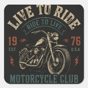 Live to ride square sticker