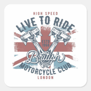 Live To Ride Square Sticker