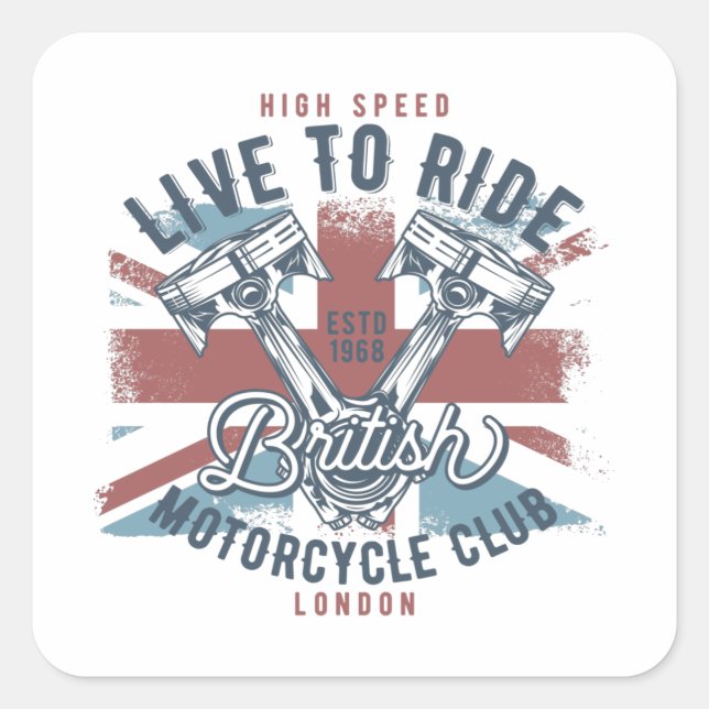 Live To Ride Square Sticker (Front)