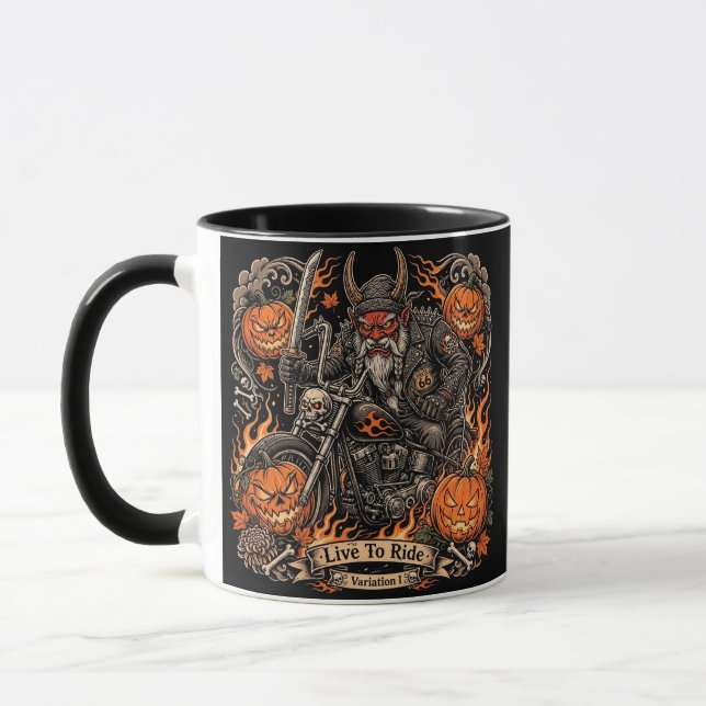 Live To Ride Variation I,Route 66 Samurai Oni Mug (Left)