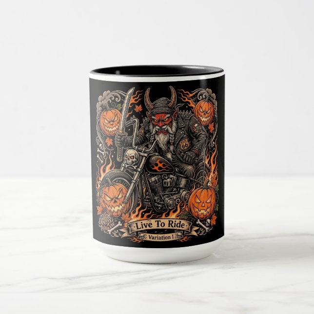 Live To Ride Variation I, Route 66 Samurai Oni  Mug (Center)
