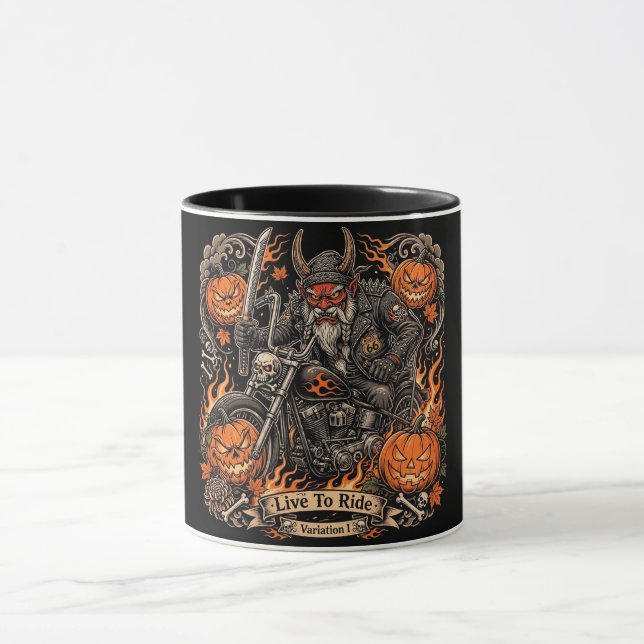 Live To Ride Variation I,Route 66 Samurai Oni Mug (Center)