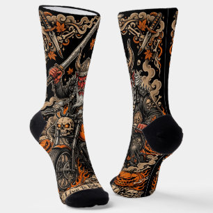 Live To Ride Variation I- Route 66 Samurai Oni Socks