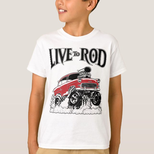LIVE TO ROD 1955 Gasser T-Shirt (Front)