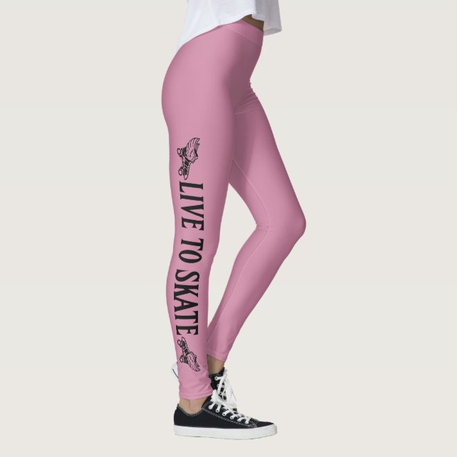 Live to Skate, Skate to Live, Roller Derby Girl Leggings (Right)