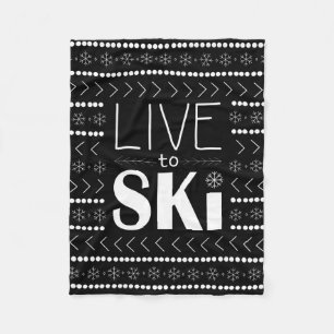Live to Ski blanket - black