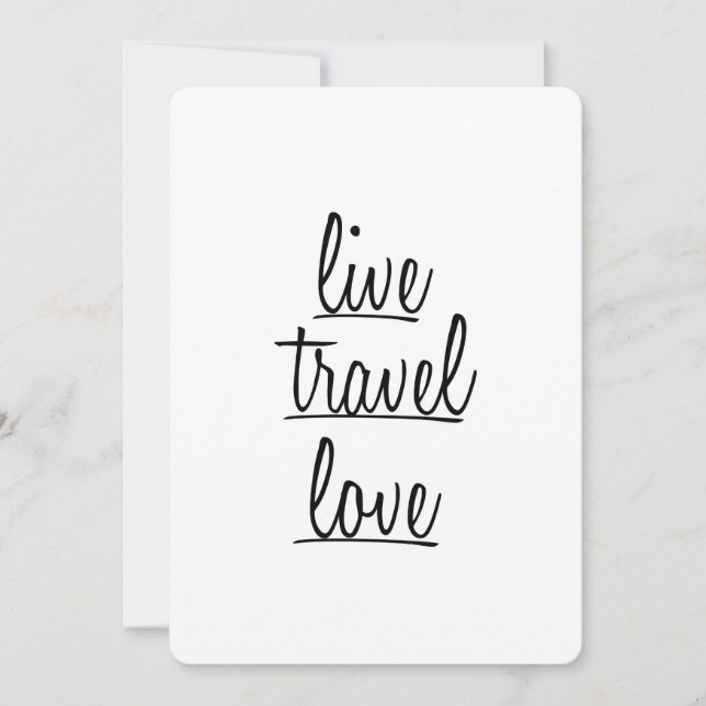 Live Travel Love Typography in Black (Front)