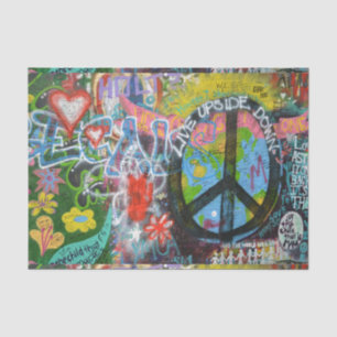 Live Upside Down Peace Sign Wall Tissue Paper