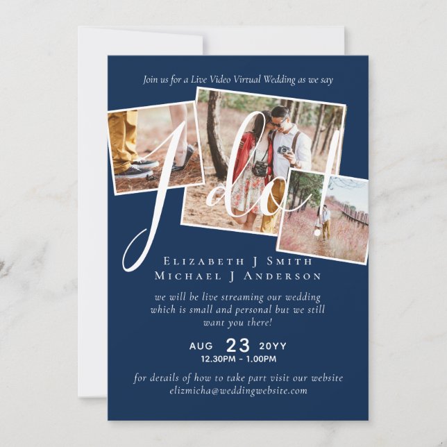 Live Video Chat Wedding or Couples Shower Invites (Front)