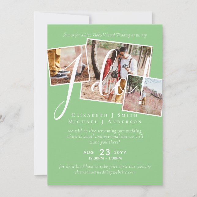 Live Video Chat Wedding or Couples Shower Invites (Front)