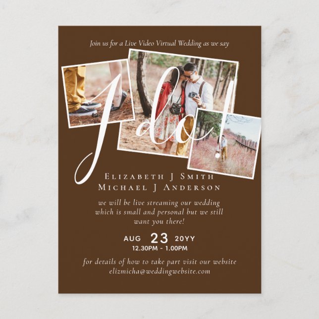 Live Video Chat Wedding or Couples Shower Invites Postcard (Front)