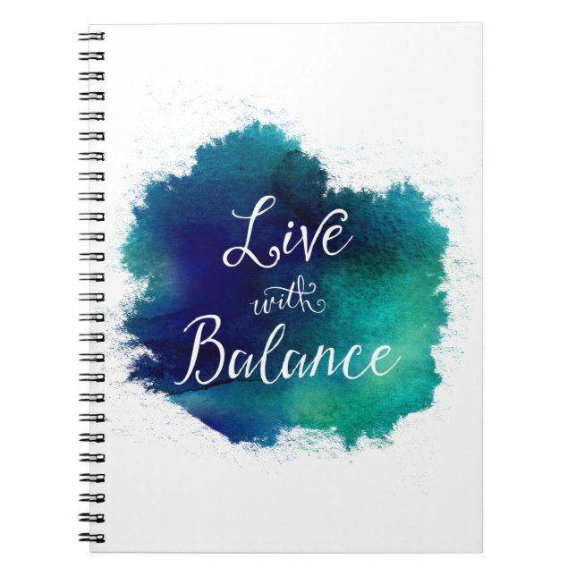 Live with Balance Scripted Typography Notebook (Front)