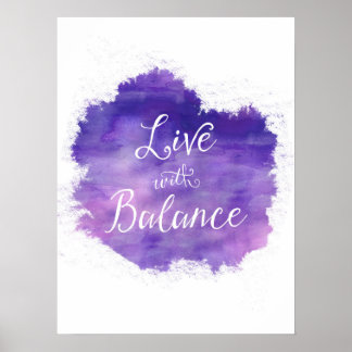 Live with Balance Typography Poster