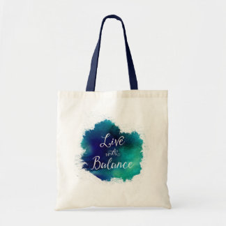Live With Balance Zen Watercolor Tote Bag