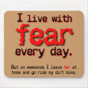 Live With Fear Dirt Bike Motocross Mousepad