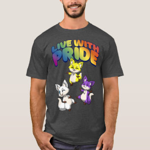 Live With Pride  Kawaii Nonbinary & Genderqueer Fo T-Shirt